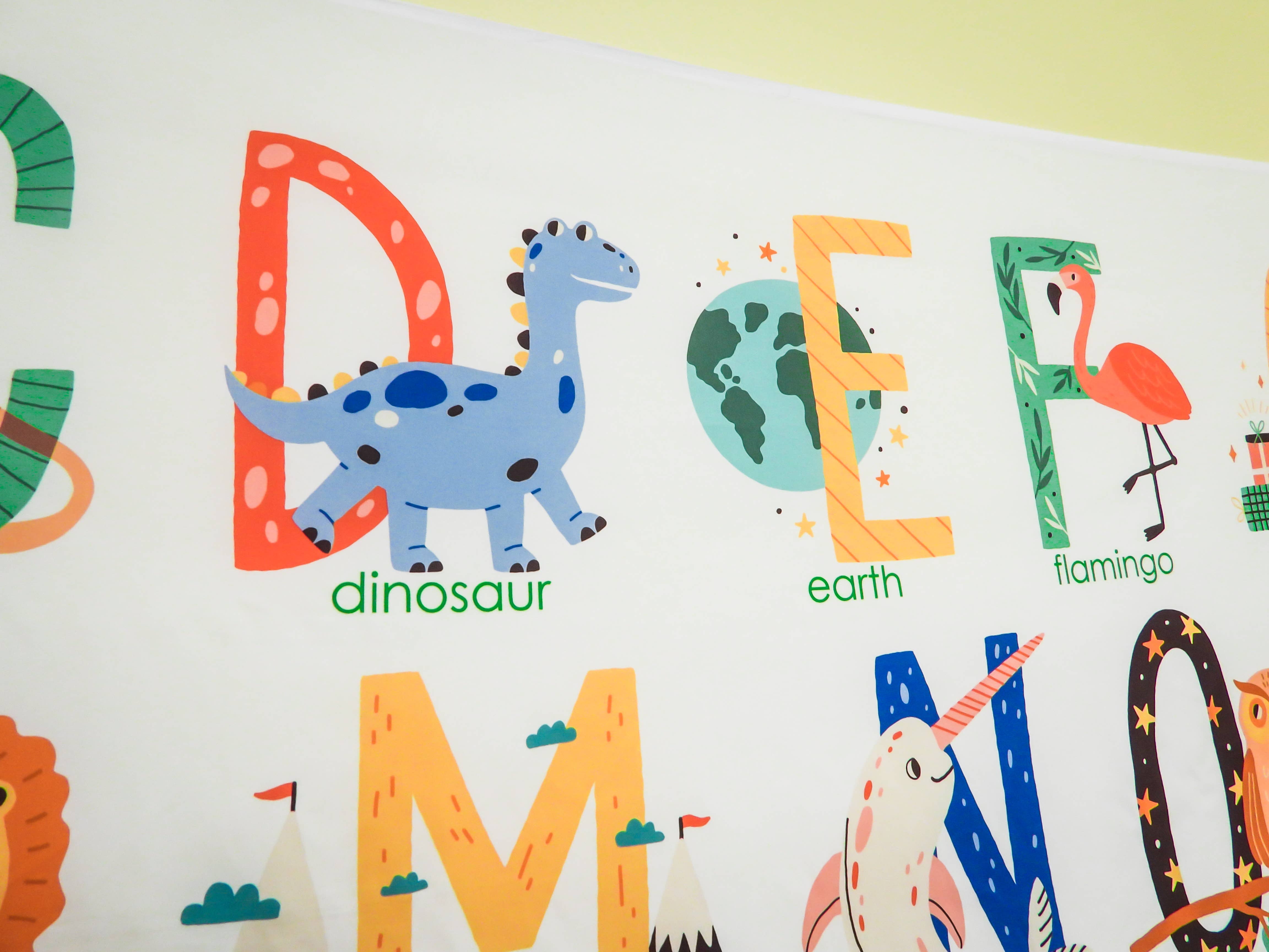 Birdy Boutique LLC. – Großhandel Wandteppich/-tuch – Alphabet Bilder Wandteppich – Pädagogische Kinder Wandkunst4