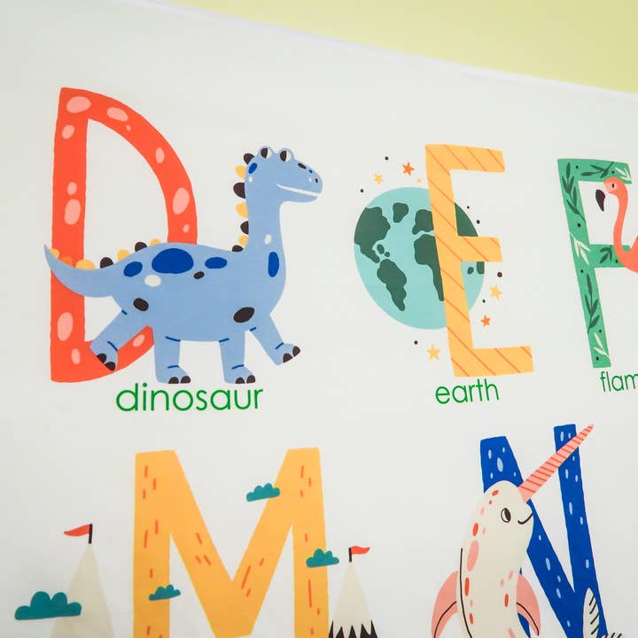 Birdy Boutique LLC. – Großhandel Wandteppich/-tuch – Alphabet Bilder Wandteppich – Pädagogische Kinder Wandkunst4