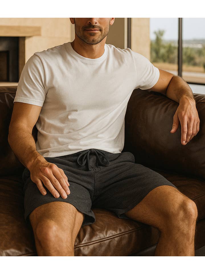 I-Wear Brands - Wholesale Lounge Shorts - Men's - Men's Peach Fleece Sleep Shorts5