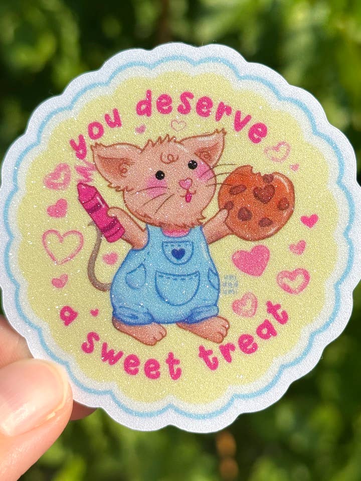 Sød Godbid Mus Klistermærke | Sjov Mus Klistermærke for engroshandel hos Uni & Umi