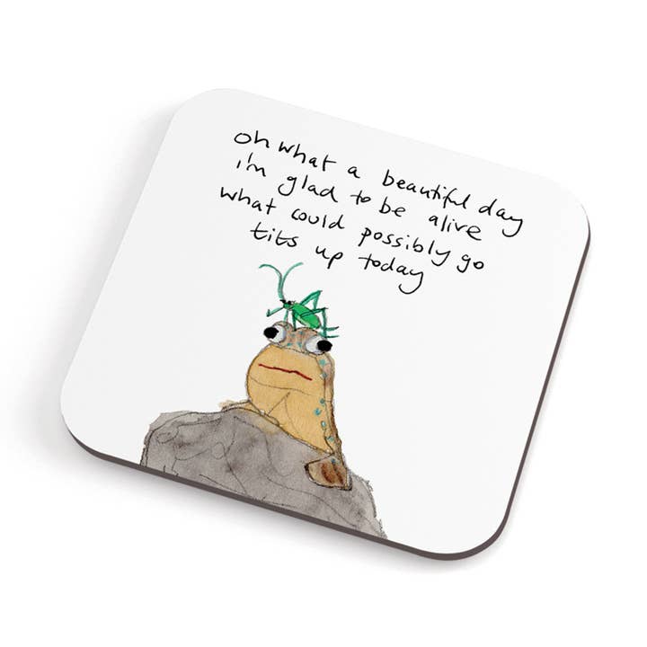 Mudskipper Coaster - cork backed and reusable! for wholesale by Redback Cards - ALL duties and tariffs paid