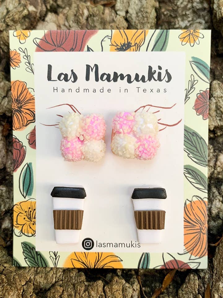 Cafecito con Mexican Marshmallow Cookies Stud Pack for wholesale by Las Mamukis