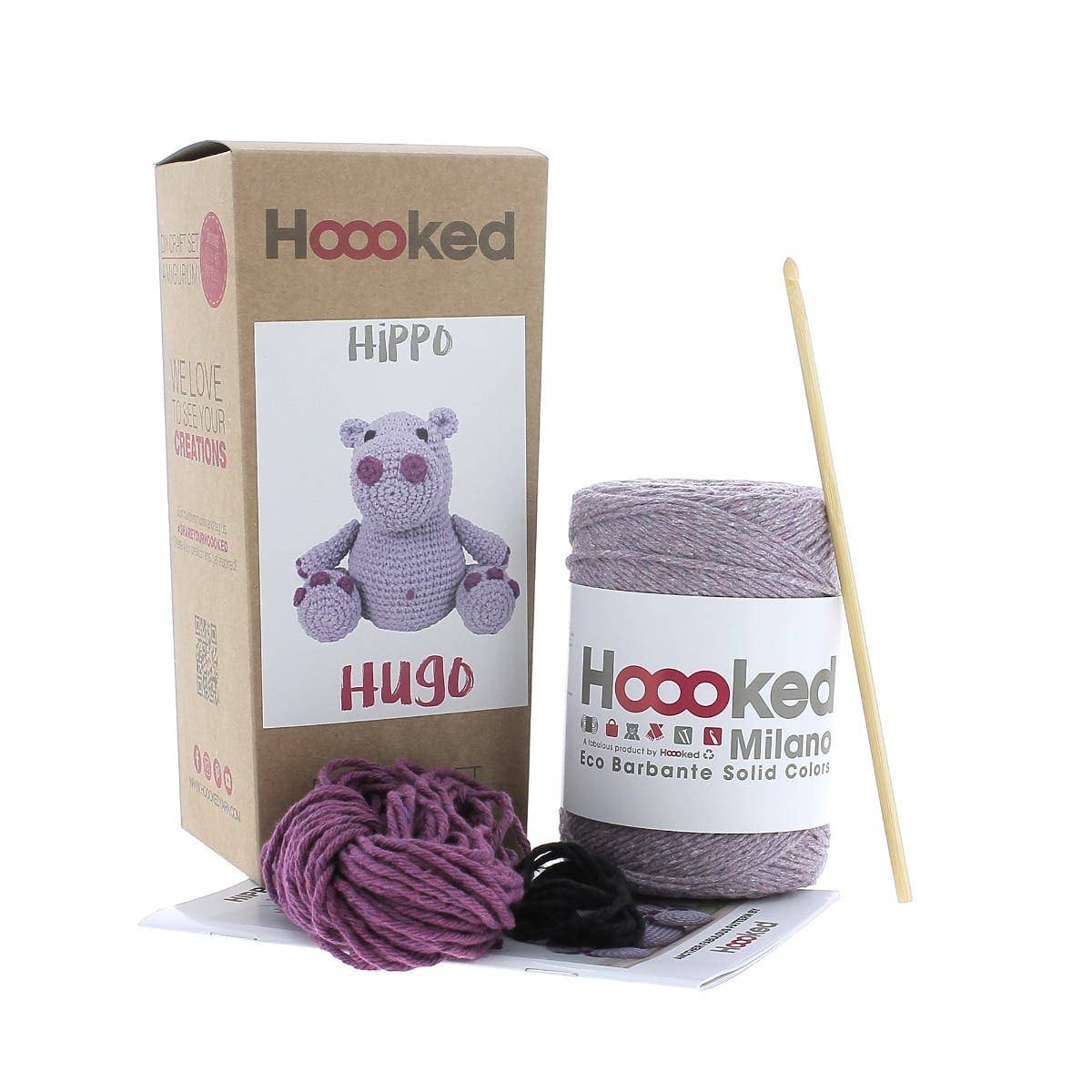 Hoooked Yarns – wholesale Material för stickning/virkning – DIY virkat kit Hippo Hugo2