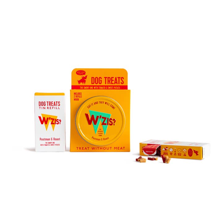 W'ZIS - Wholesale Hondenkoekjes - Hond - Postman & Roast: Blikje en navulling (buitenkant bevat 8 stuks)3