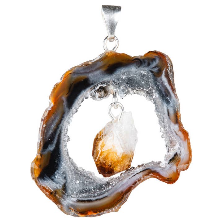 Benjamin International - Wholesale Individual charm/pendant - STERLING SILVER GEODE SLICE PENDANTS1