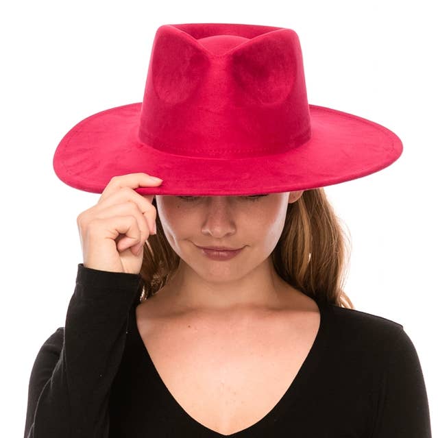 DNMC - Wholesale Fedora - Women's - Vegan Suede Rancher Hats - 12 Colors!2