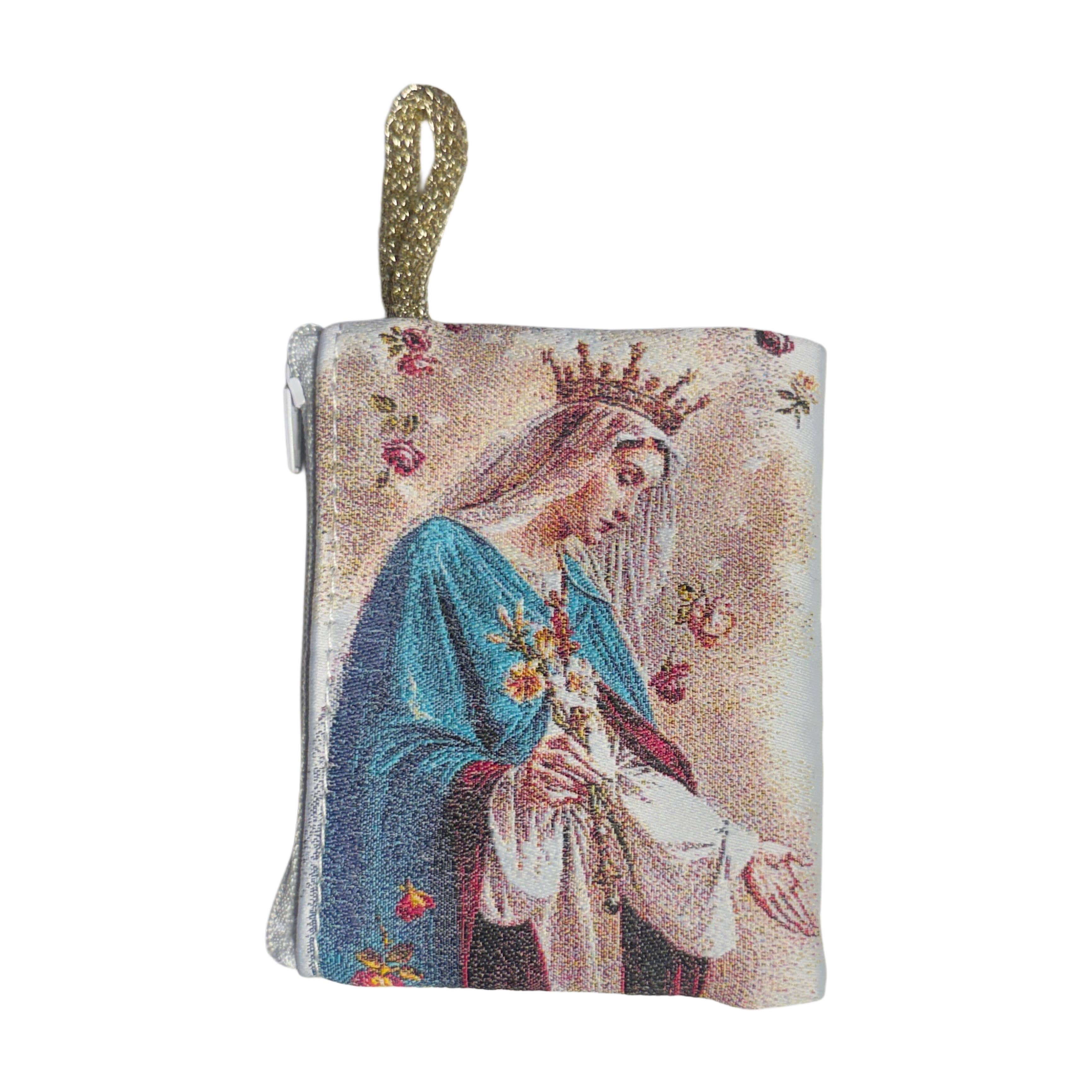 Oremus Mercy - Wholesale Pouch - Unisex - Rosary Pouch - Mystic Rose 3″ x 4″1