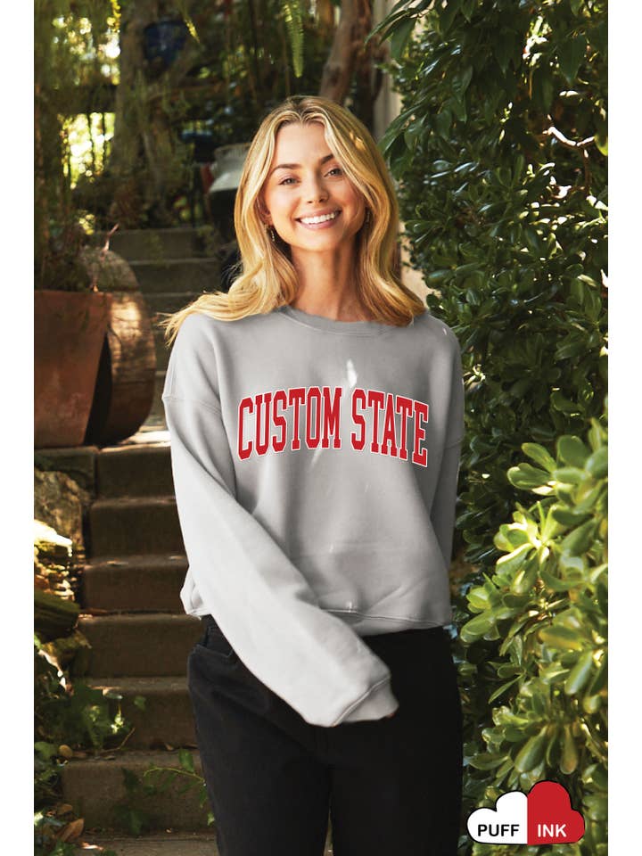 OAT COLLECTIVE - Wholesale Graphic Sweatshirt - Women's - CUSTOM STATE PUFF Mid Graphic Sweatshirt1