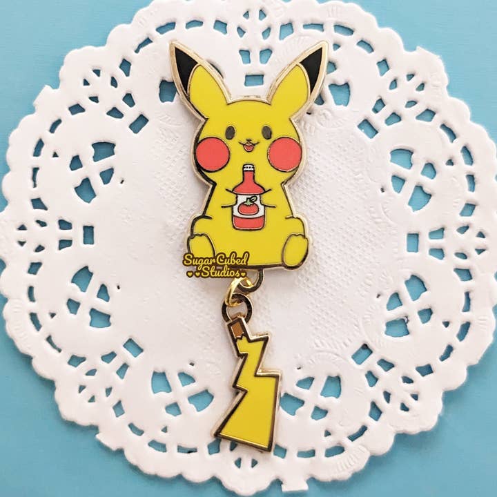 #025 - Mystery Monster Dangle Enamel Pin for wholesale by Sugar Cubed Studios