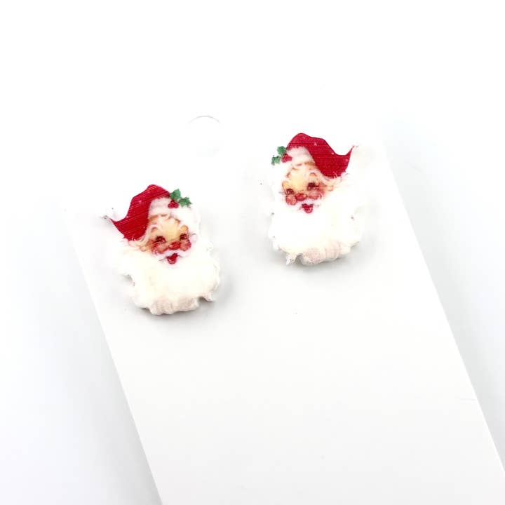 Cora's Den - Wholesale Stud/Post Earrings - Christmas Santa Stud Earrings0