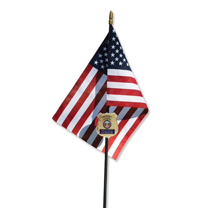Police Officer Grave Marker - 30 Inch Tall American Flag for wholesale by Springbok Puzzle
