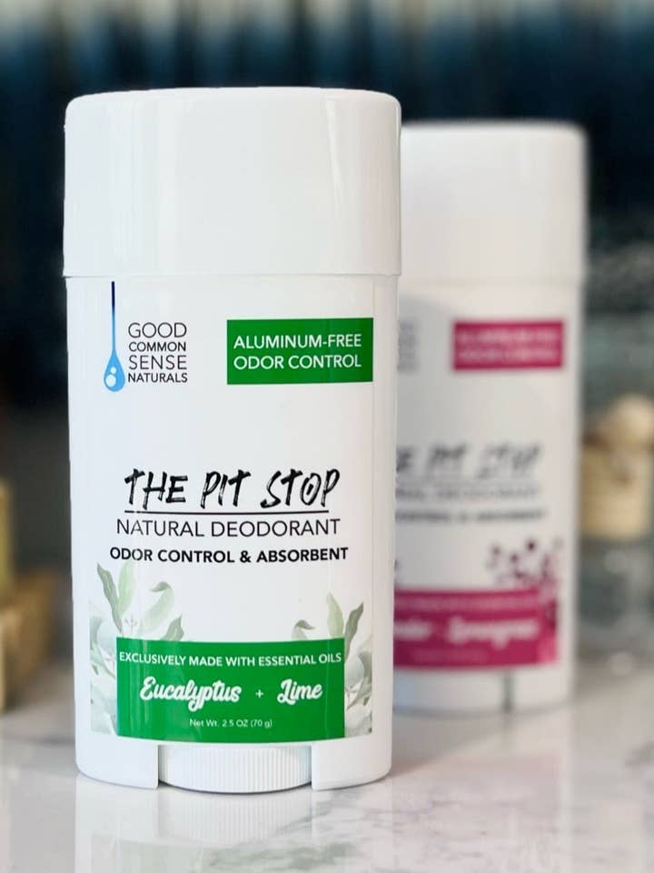 Déodorant naturel The Pit Stop - Eucalyptus + Citron vert pour la vente par GOOD COMMON SENSE NATURALS