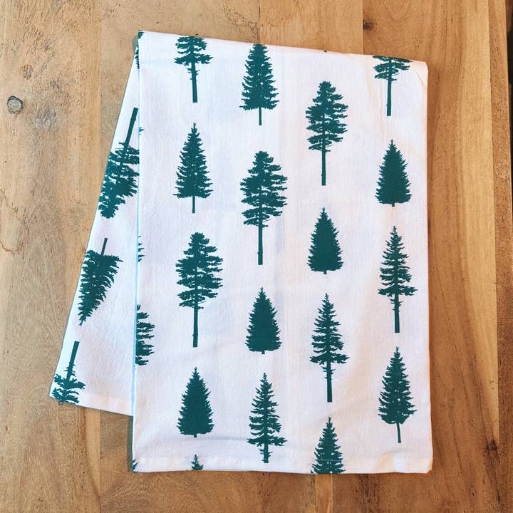 Reclaimed Maine Co. - Wholesale Tea Towel - Conifer Trees Tea Towel | Nature Inspired Kitchen Towel1