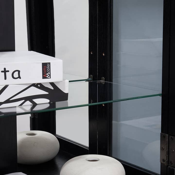 39F Inc. - Wholesale Cabinet - Lighted 6-Tier Glass Curio Display Cabinet with Wood Frame19