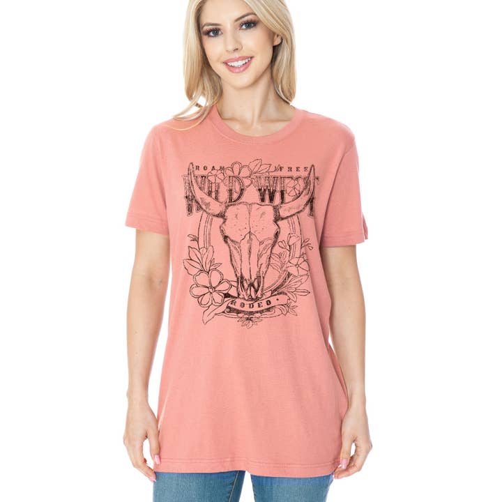Amused by Blue - Wholesale Screen Printed T-Shirt - Women's - WILD WEST RODEO
