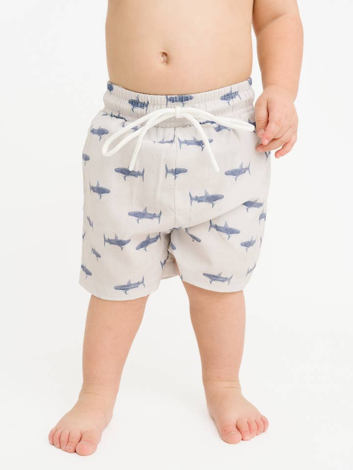 Little One Shop - Wholesale Clothing Set - Baby - Mini Shark Swim Trunks