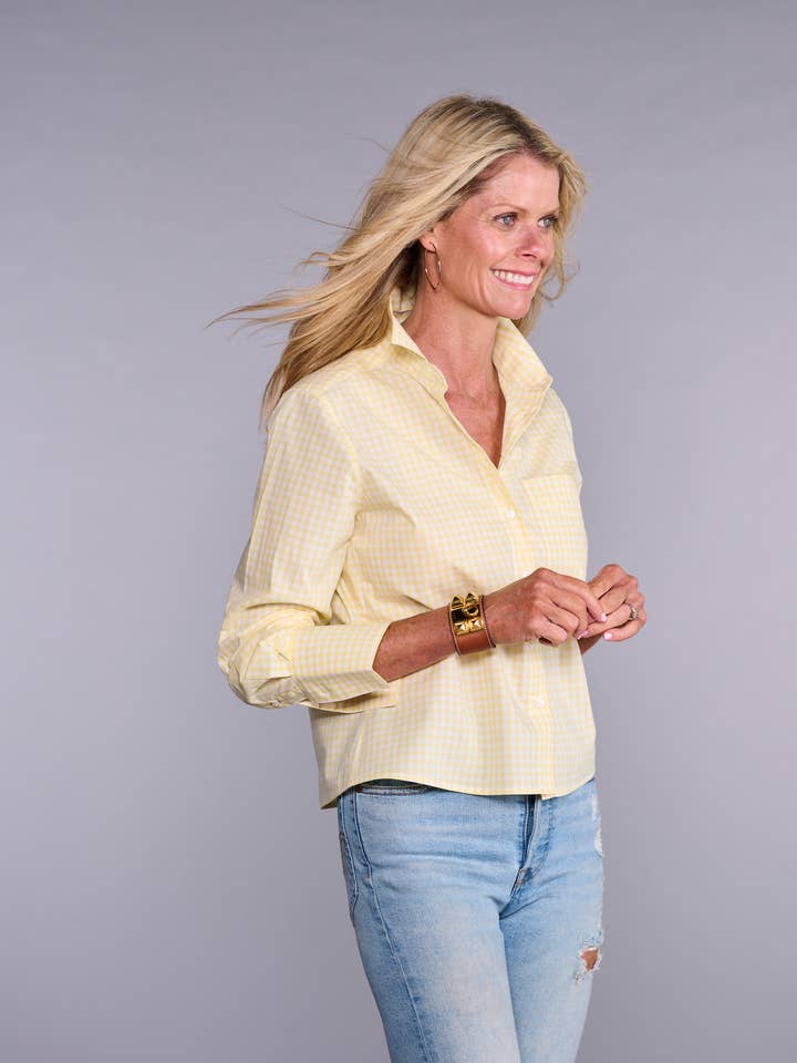 The Crop in Sunshine Yellow Check pour la vente par Claridge + King