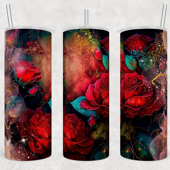 Roses-Alcohol Ink for wholesale by Triple D's Tumblers n More