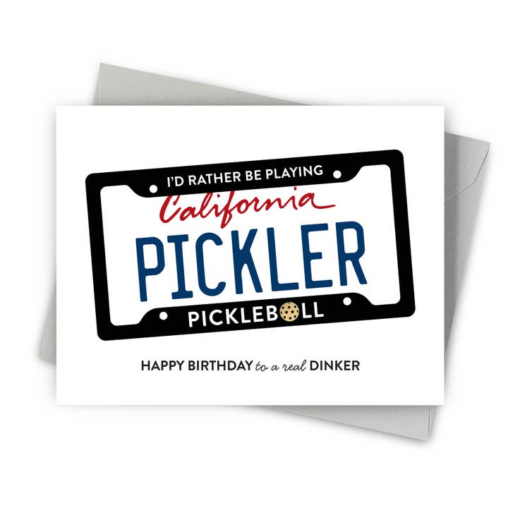 California Pickleball License Plate – Funny Birthday Card for wholesale by Fine Moments