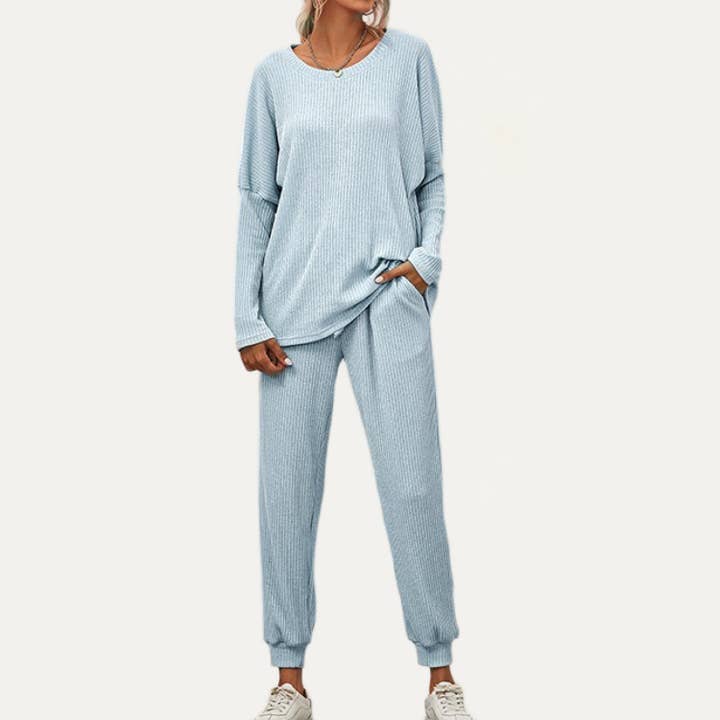 The Moment Collection - Wholesale Lounge Set - Women's - Chic And Cozy Ribbed Two-Piece Loungewear Set