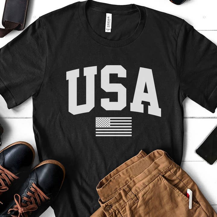 USA Flag - USA Flag America Fun July 4th Patriotic T-Shirt for wholesale by House Of Rodan