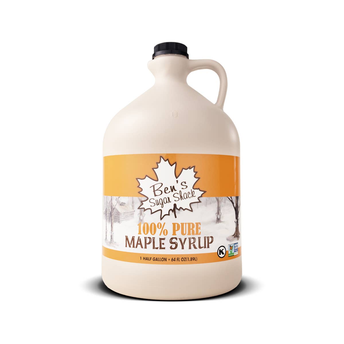 Pure Maple Syrup in Gingerbread Man Glass Bottle with Hat 8.45 oz