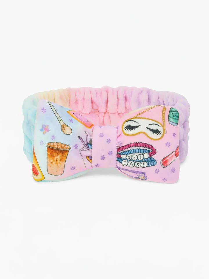 Sleepover Plush Spa Headband with Bow for wholesale by Limeapple