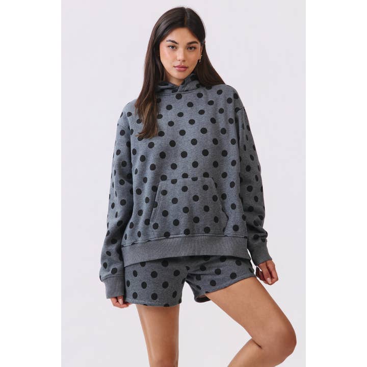 Set Felpa e Pantaloncini in Pile a Pois per la vendita all'ingrosso da parte di Honey Mango