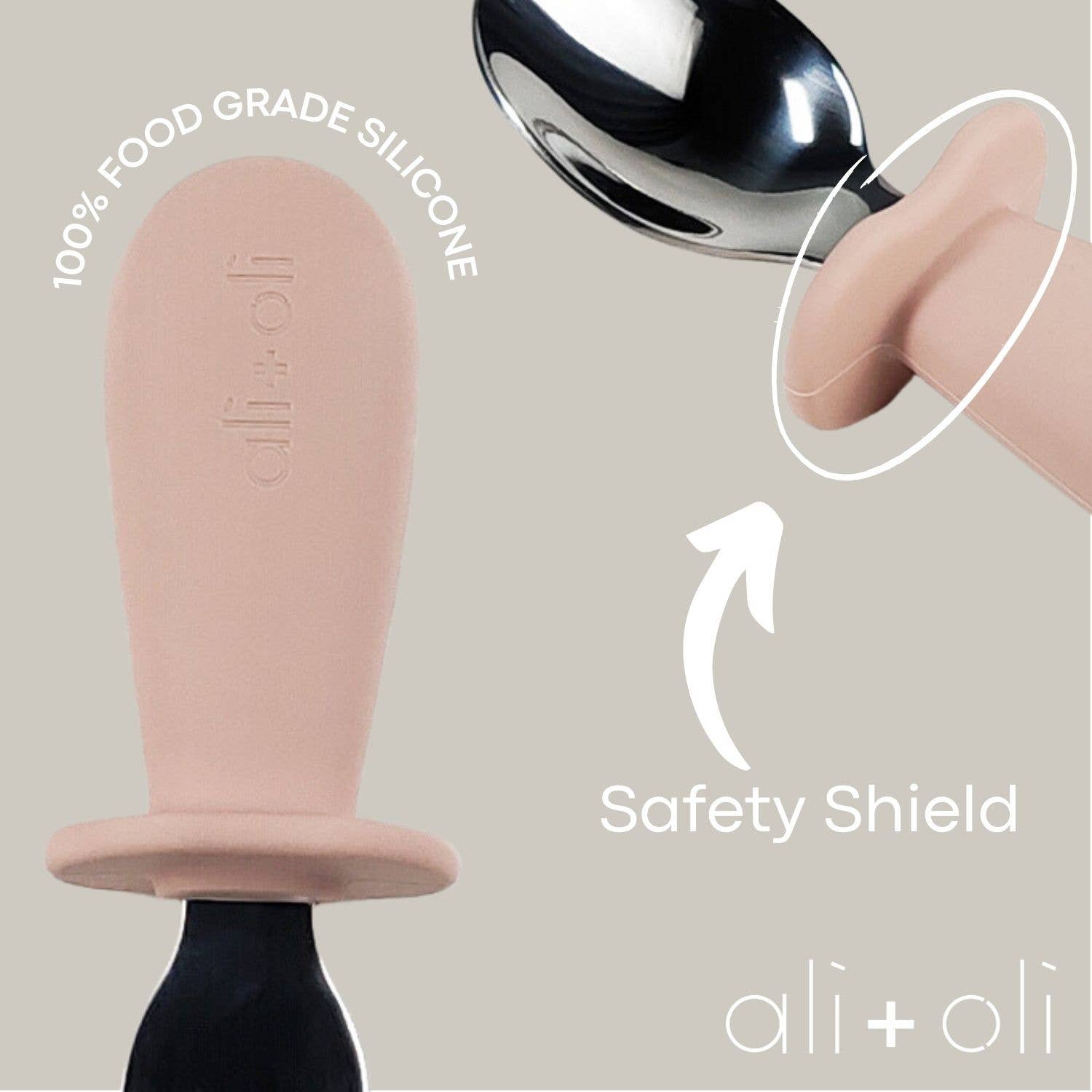 Ali+Oli - Wholesale Flatware Set - Kids & Baby - Ali+Oli Spoon & Fork Learning Set for Toddlers (Pink) 6m+3