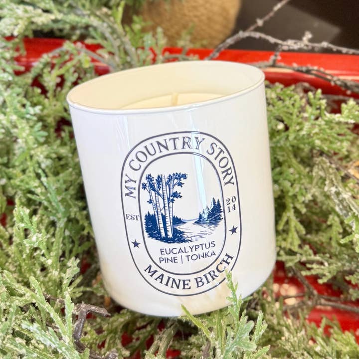 Bougie en cire de soja Maine Birch — eucalyptus, pin et tonka pour la vente par My Country Story