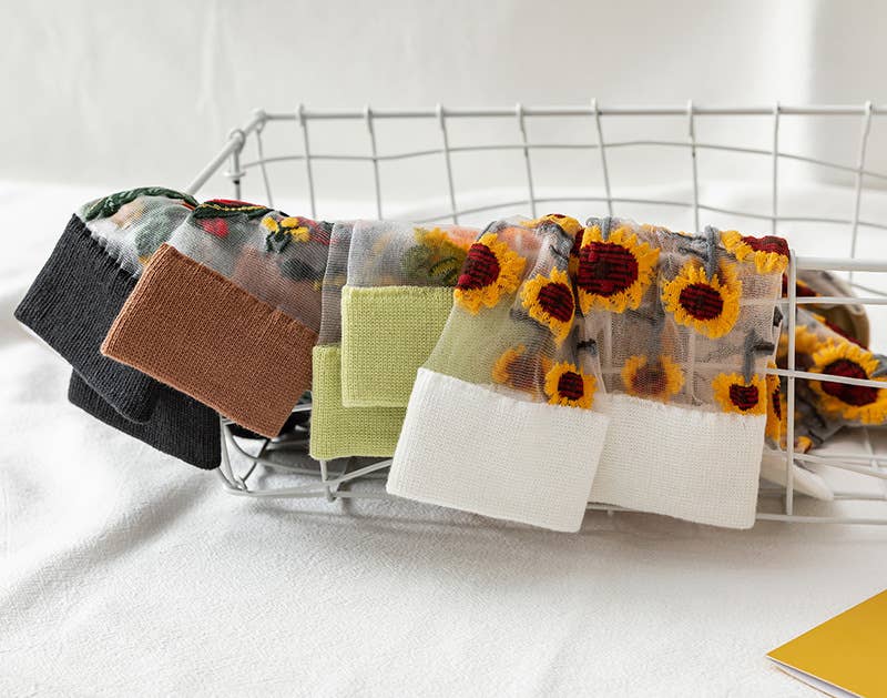 Tourtiwi - Wholesale Socks - Women's - Fruit Flower Animal Pattern Transparent Thin Summer Socks20