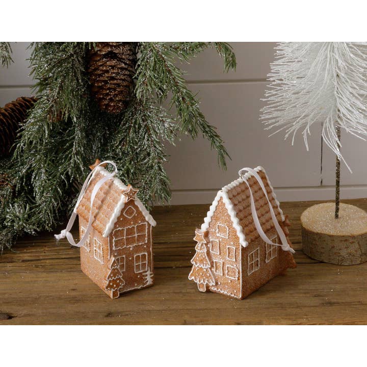 Audrey's Home & Gift - Wholesale Ornament Set - Gingerbread House Ornaments (Pk/02 Ast)1