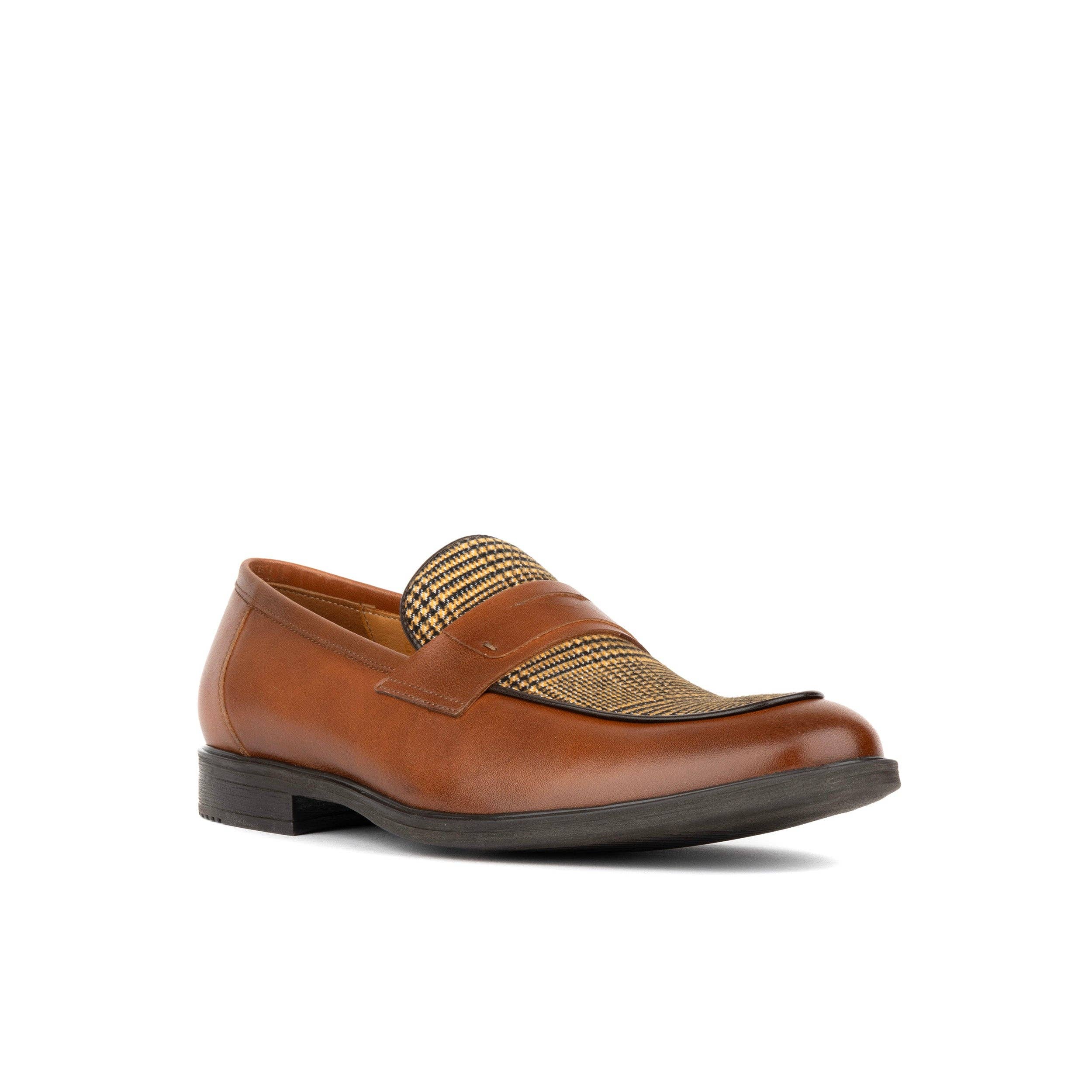 Embassy London – wholesale Loafers – Men’s – Gosselin - Brown & Brown Check - Men's Leather Loafer1
