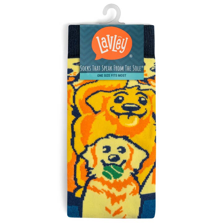 Lavley - Vente Chaussettes – unisexe - Chaussettes Life Is Golden (Golden Retriever)1