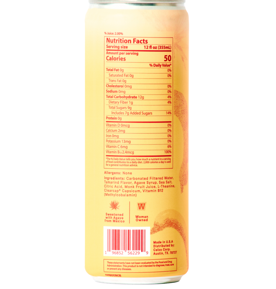 Celzo Agua Fresca - Wholesale Sparkling Water - Tamarindo Mexican Candy - 12oz bubbly agua fresca 2