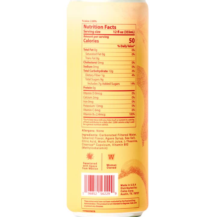 Celzo Agua Fresca - Wholesale Sparkling Water - Tamarindo Mexican Candy - 12oz bubbly agua fresca 2