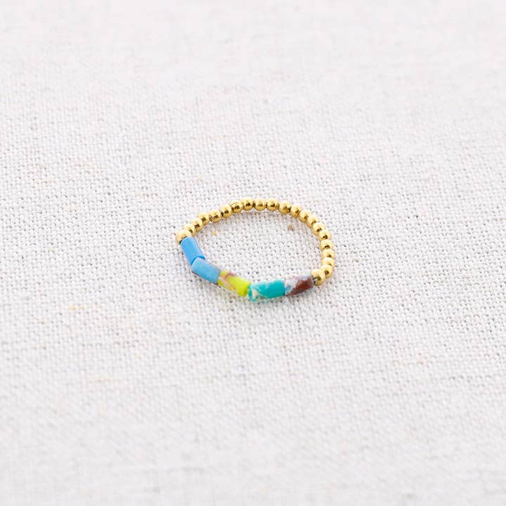 La Cuerda De Sol - Wholesale Band/Stacked Ring - Tubitos Stones Steel Ring