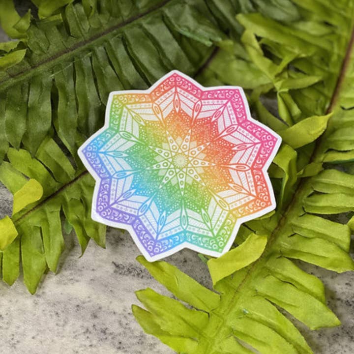 Regnbåge Mandala Vinyl klistermärke 5-Pack för wholesale av Beautiful Mind Design