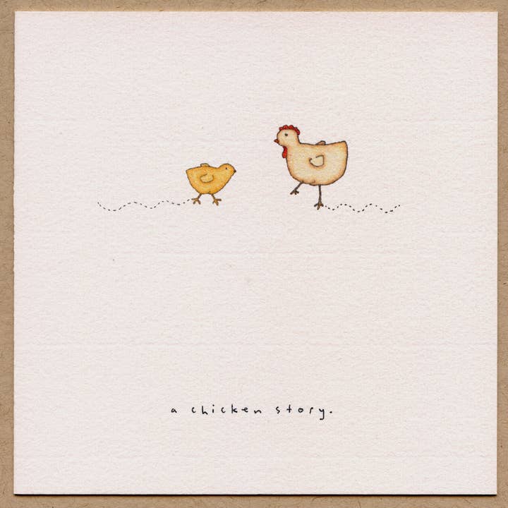 Een Chicken Story-wenskaart. voor wholesale door Beth Mueller