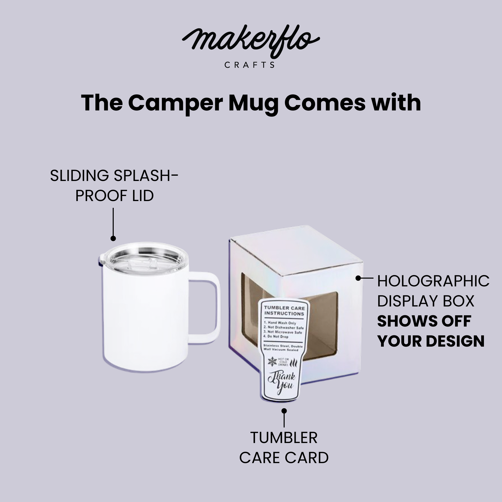 MakerFlo – wholesale Insulated mug/tumbler – 12oz Sublimation Camper Mug2