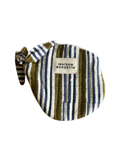 Maison Augustin - Wholesale Coin Purse - Women's - Khaki Stripe Wallet1