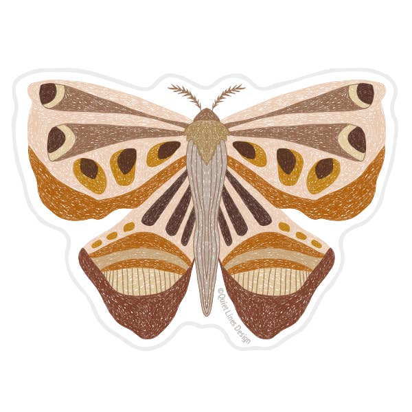 Woodland Moth Vinyl Sticker for wholesale by Quiet Lines Design