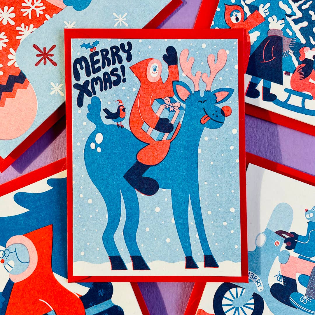 YUK FUN – wholesale Christmas card – YUK FUN Christmas Reindeer Card2