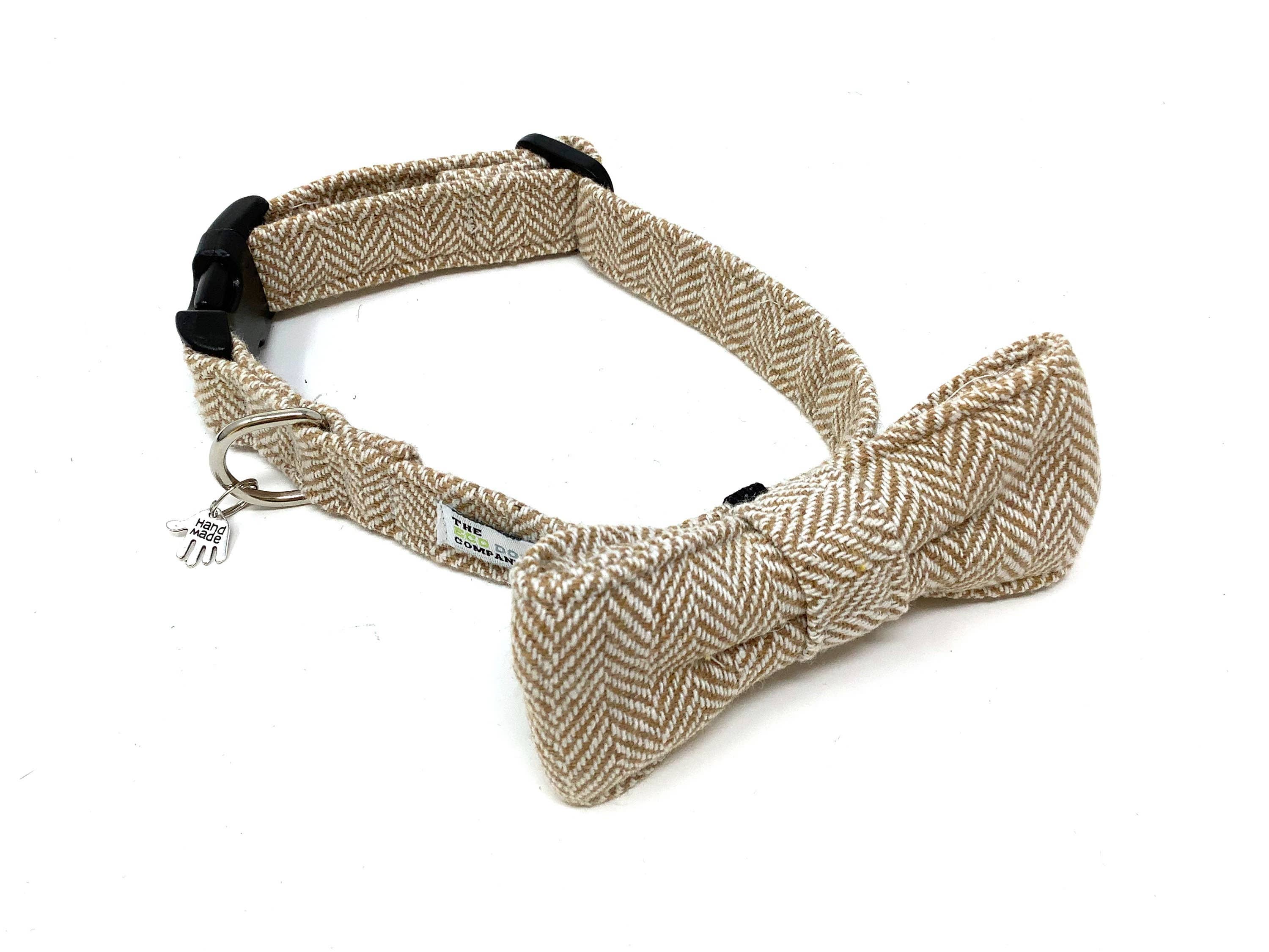 EcoDogDesigns – wholesale Pet bow tie – Dog – Beige Tweed Dog Bow Tie, Dog Dicky Bow3