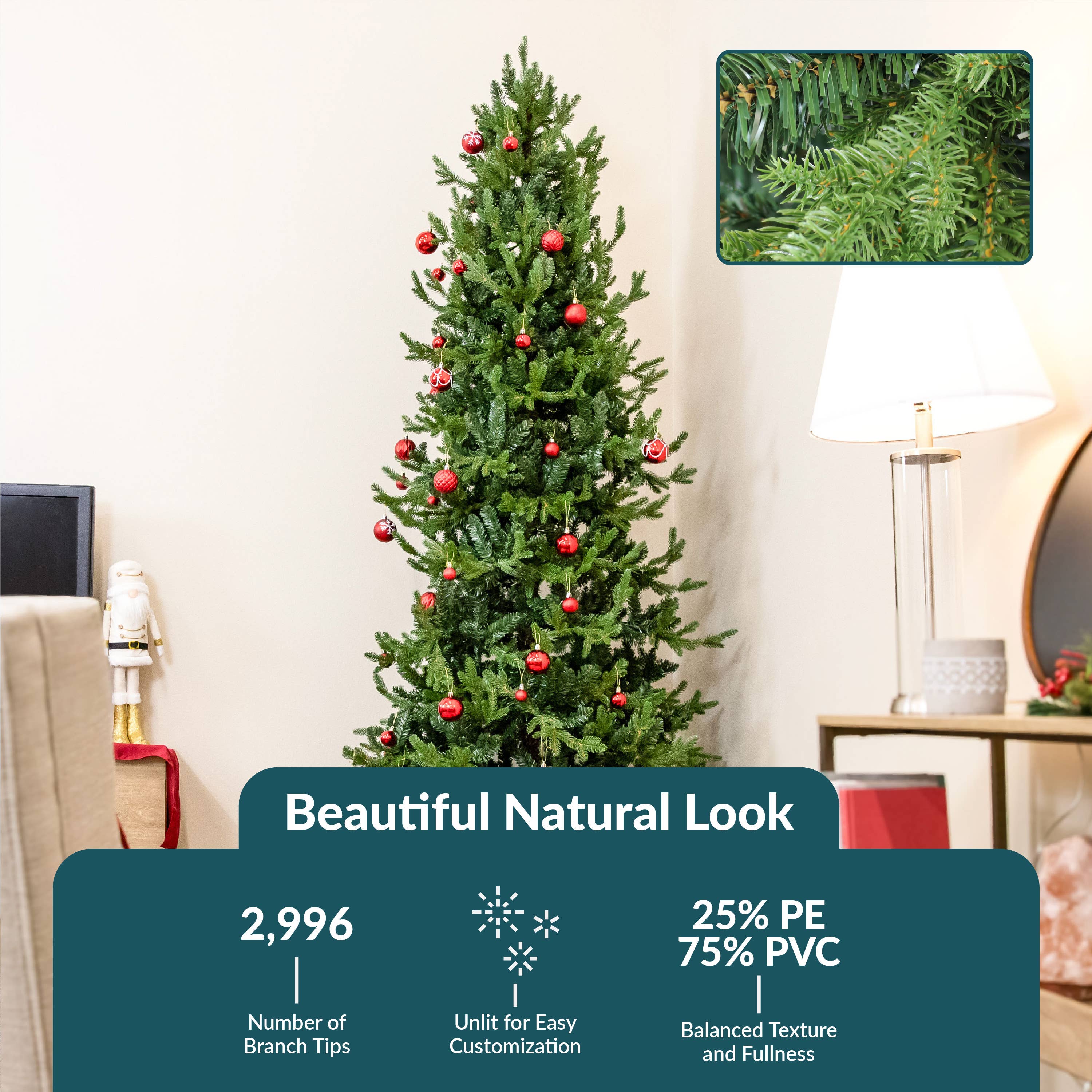 Sunnydaze Decor - Wholesale Artificial Christmas Tree - 8 ft Slim and Stately Indoor Unlit Artificial Christmas Tree2