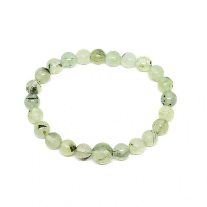 Prehnite Beaded Bracelet Wrist Mala 4mm - Average Wrist for wholesale by Namu Baru Inc.