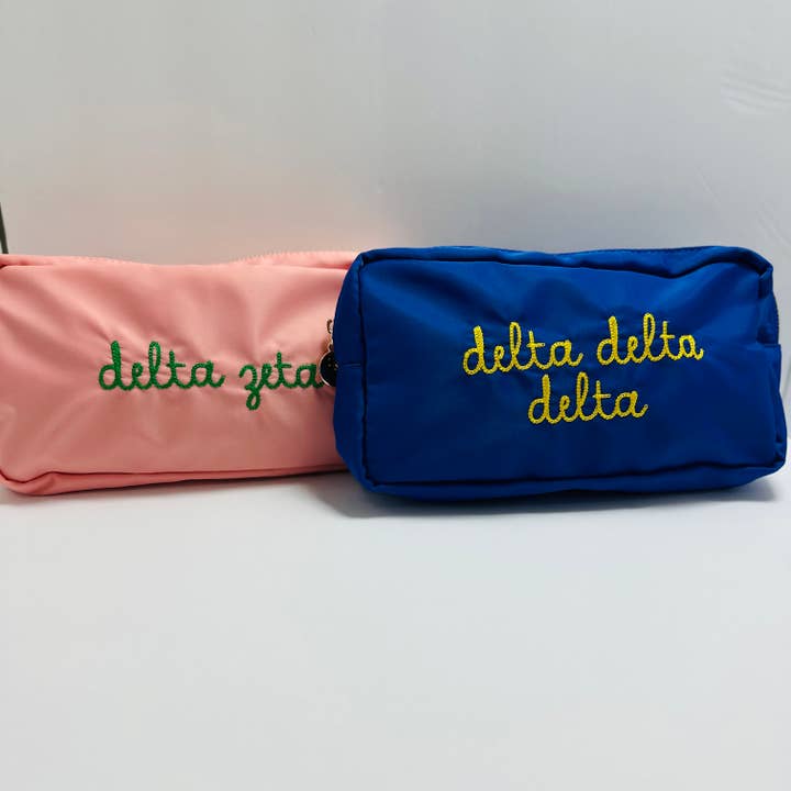 Chain Stitched Cosmetic Bag for wholesale by Simply Sisters
