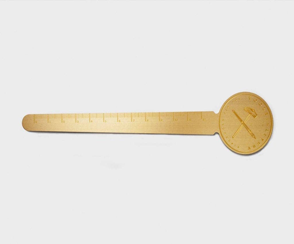 Notable Designs (UK) – wholesale Bookmark – Tools to Live By - Brass Rulermark6