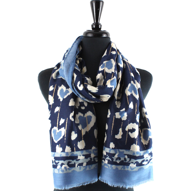 Pretty Persuasions - Wholesale Sjaal - Dames - S24098 Hearts Afire sjaal met goudkleurig metaal8