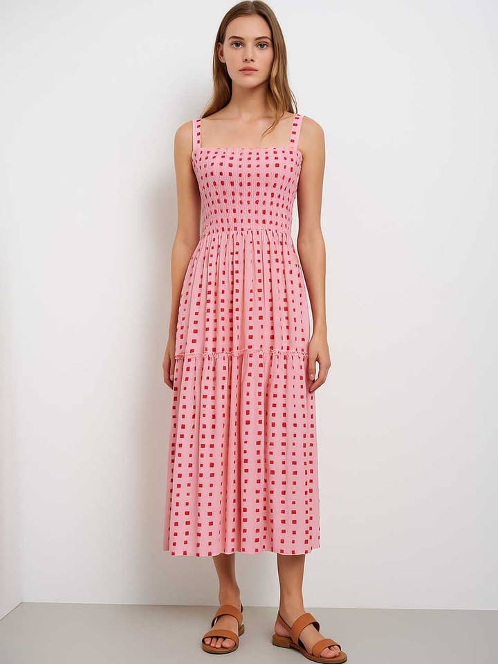 Damer Tryckt Axelbandslös Maxiklänning P1333 för wholesale av Sweetkama